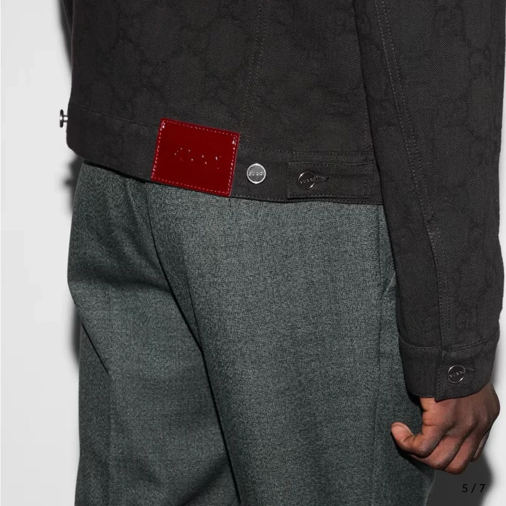 Gucci GG Logo Denim Jacquard jacket sz 54/XXL